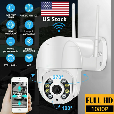 #ad 1080P WIFI IP Camera Wireless Outdoor CCTV PTZ Smart Home Security IR Camera US $29.69