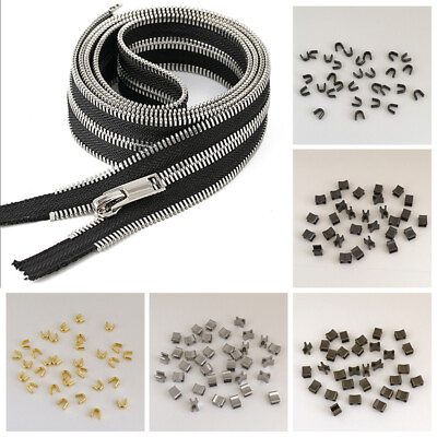 #ad 10pcs U Shape Metal Zipper Plug Zipper Head Stop Repair Parts Sewing Craft Accs. AU $2.29