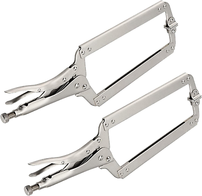 #ad 2 Packs 18 Inch Large C Clamp Locking Pliers with Swivel Pads Heavy Duty Vice G $39.99