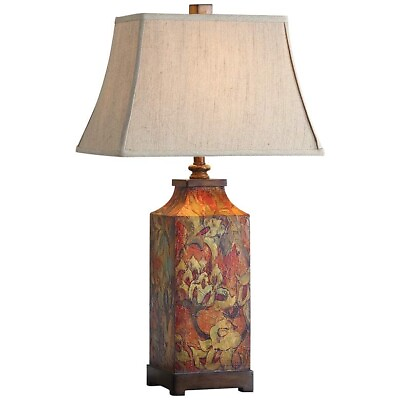 #ad Table Lamp Uttermost Colorful Flowers Handcrafted Traditional gyuhji $49.19