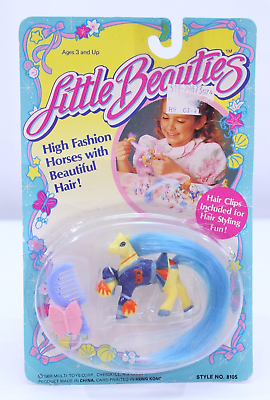 #ad NEW VTG 1988 Little Beauties Fashion Horse Pony Pom Pom Hair Multi Toys Corp MTC $31.99