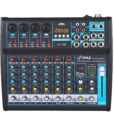 #ad Pyle Professional Audio Mixer Sound Board Console Desk System Interface 8 Chan $167.10