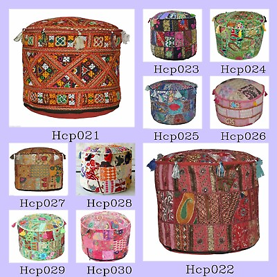 #ad Bohemian Decorative Assorted Patch Work Pouf Cover Ottoman Pouffe Foot Stool Art $21.32