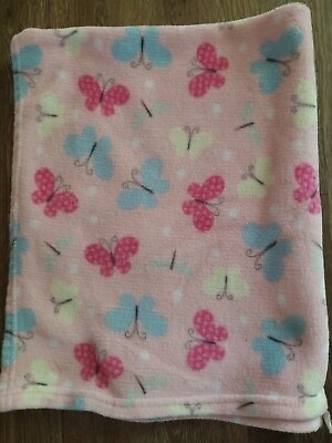#ad Parents Choice Plush Fleece Pink Butterfly Baby Security Blanket 30quot;x36quot; $25.41