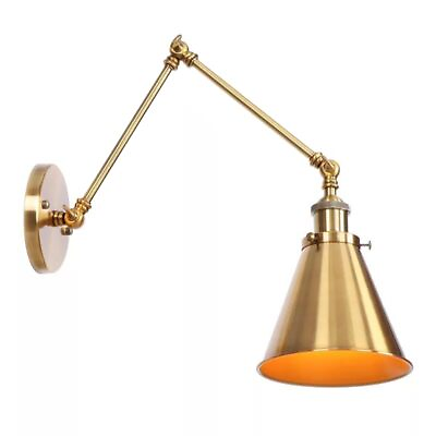 #ad Swing Arm Wall Sconce Vintage Brass Wall Lights Industrial Wall Mount Lamp ... $66.22