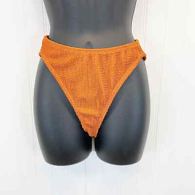 #ad #ad NEW Good American 00 0 US XS Good Waist Cheeky Bikini Bottom Orange Swim $24.99