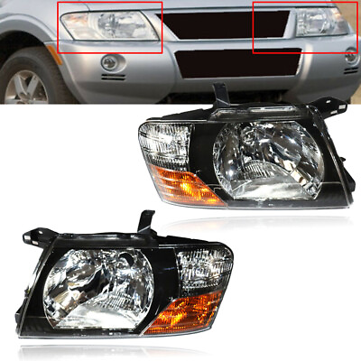 #ad Lamp;R Set Headlights Head Lamps Lights For 2000 2006 Mitsubishi Pajero Montero 4Dr $172.00