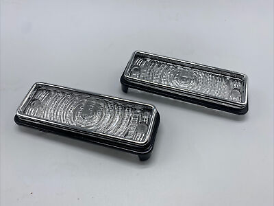 #ad 1969 Chevelle SS Parking Turn Light Lamp Lenses W Tirm Clear Pair $39.99