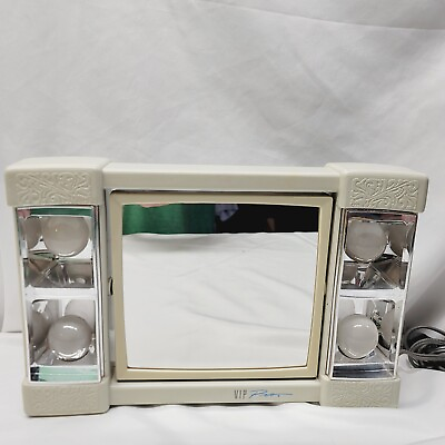 #ad Vintage Windmere VIP Pro Lighted Cosmetic Mirror 2 Sided Stand Works Mirror Flip $20.79