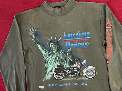 #ad Medium Vintage USA Made Harley Davidson Bryce’s Motorcycles Long Sleeve Shirt $39.95