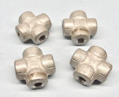 #ad 1 8quot; NPT Stainless 4 Way Cross ASP A182F 3000 psi New Set of Four $19.99