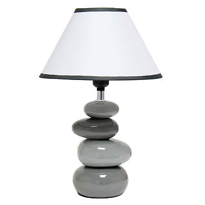 #ad Simple Designs Ceramic Shades of Stone Table Lamp in Gray with Gray Shade $21.49