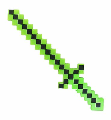 #ad MineCraft Pixel Classic Sword Diamond LED Flashing Lights and FX Sounds Green $11.99