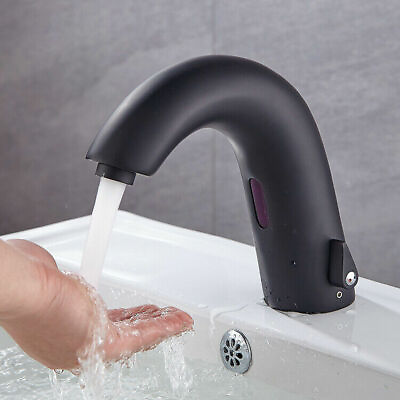 #ad Touchless Automatic Bathroom Sink Tap Basin Brass Black Hot and Cold Faucet US $225.60