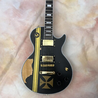#ad Custom black retro imitation of old electric guitar mahogany body 22frets $335.00