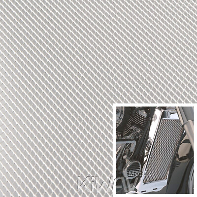 #ad Motorcycle Silver Universal 20x33cm Aluminum Diamond Mesh Grill Fairing insert ε $32.62