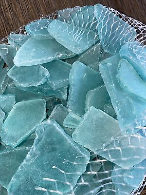 #ad 12 Ounce Frosted Flat Teal Sea Glass Craft Sea Glass FREE Shipping $18.49