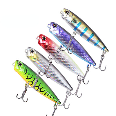 #ad 5PCS Topwater Pencil Fishing Lure 6.5 7.5 10cm Surface Hard Baits For Pike Bass $10.25