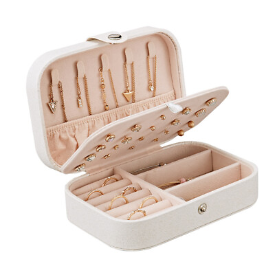 #ad Portable Storage Organizer Zipper Portable Women Display Travel Case Jewelry Box $10.63