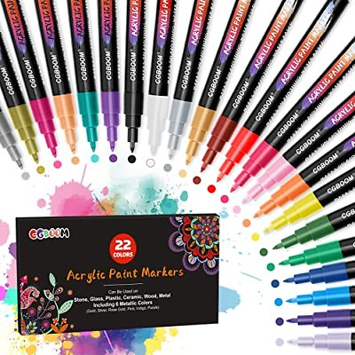 #ad Acrylic Paint Pens 22 Acrylic Paint Markers 0.7 MM Extra Fine Tip Paint Pen $14.16