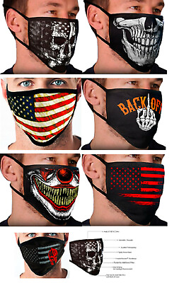 #ad 7 Variations of Protective Face Masks w Awesome Graphics Machine Washable $14.99