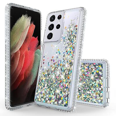 #ad Shinning Diamond Liquid Designed For Samsung Galaxy S21 Ultra Case Diamond Clear $12.97