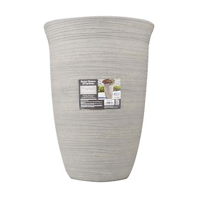 #ad Wide Round Resin Vase Cement Color $22.89