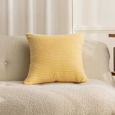 #ad Home Brilliant 20x20 Throw Pillow Cover Soft Plush 20quot; x 20quot; Ac light Yellow $24.28