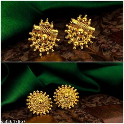#ad Indian Traditional Women Stud Earrings Gold Plated Bollywood Fashion Jewelry $12.89