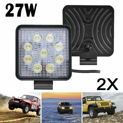 #ad 2PC 3x3 27W Square LED Work Light Fog Truck Off Road Tractor Flood Lights $19.95