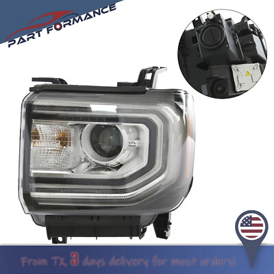 #ad For 2016 2019 GMC Sierra 1500 HID Headlight Assy W LED DRL Driver Left Side LH $255.99
