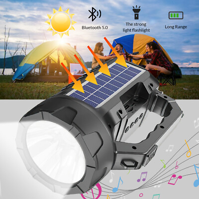 #ad Portable Solar FM Radio Wireless Bluetooth Loud Speaker USB Camping Flashlight $20.98
