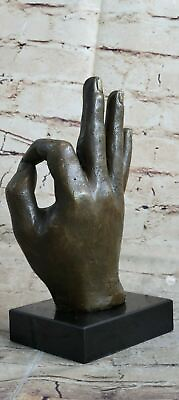 #ad OK Sign Industrial Loft Decorative Brass Bronze Hand Sculpture Home Office Deal $129.50