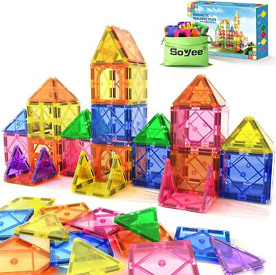 #ad Magnetic Tiles Toddler Toys Games Sensory for Toddlers 3 4 Magnetic... $27.77