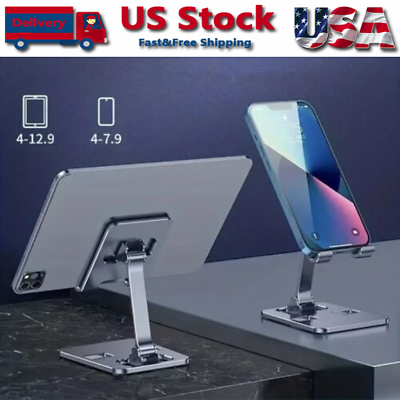 #ad Universal Metal Desk Tabletop Phone iPad Tablet Stand Holder Foldable Adjustable $14.68