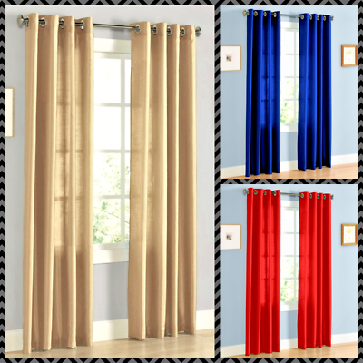 #ad Light filtering semi sheer curtain same color both sides seen through 2 panels $13.50