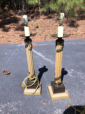 #ad Beautiful pair of portable vintage table lamps $65.00
