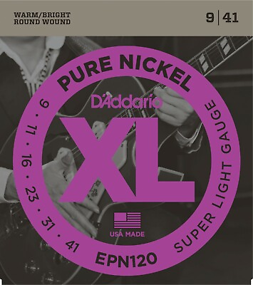 #ad D#x27;Addario EPN120 Pure Nickel Electric Guitar Strings Super Light 9 41 $8.99