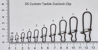 #ad 100 pcs Duo lock clips Snap Stainless Steel Lure Rig Clips fishing clip $9.19
