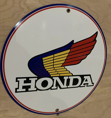 #ad Honda Motorcycle Premium Quality Vintage Logo Round Reproduction Garage Sign $22.00