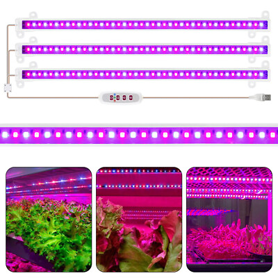 #ad USB Full Spectrum LED Plant Grow Light Strip Indoor Flowering Lamp RedBlue Timer $10.75