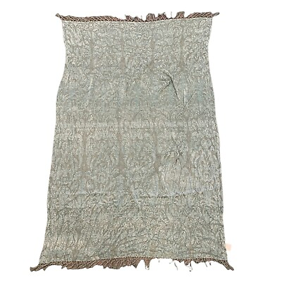 #ad Surya Viscose Fringe Afghan Throw Rug 41quot; x 63quot; Gray Soft Patterned *READ $29.70