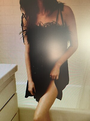 #ad NWT Nasty Gal Black Romantic Sexy Night Moves Slip Dress size 2 US size 6 UK $25.50