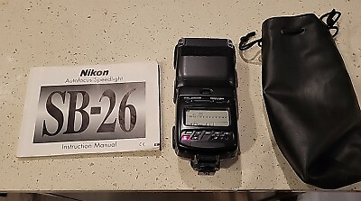 #ad Nikon SB 26 Speedlight Shoe Mount Flash Tested With Instructions And Pouch $44.99