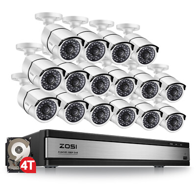 #ad ZOSI H.265 16ch 5MP Lite DVR 1080p Security Camera System CCTV System with HDD $259.99