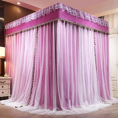 #ad Luxury Two Floors Three Doors Square Floor standing Lace Princess Mosquito Net $298.49