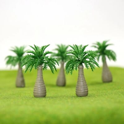 #ad 20pcs Palm Tree Model Layout Train Scale Height Model Bottle Coconut Accessories $19.04