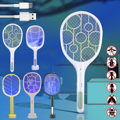 #ad Mosquito Bug Killer Electric Zapper Fly Swatter USB Rechargeable Handheld Racket $21.49