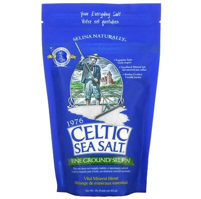 #ad Fine Grind Celtic Sea Salt 1 Lb Pound 16oz 1 bag EXP: 2033 $15.95