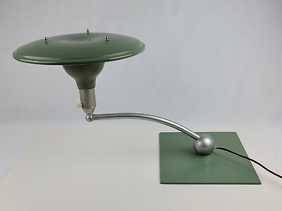 #ad Mid Century Wheeler Sight Light green Swivel Arm Desk Lamp UFO Nice Condition $409.99